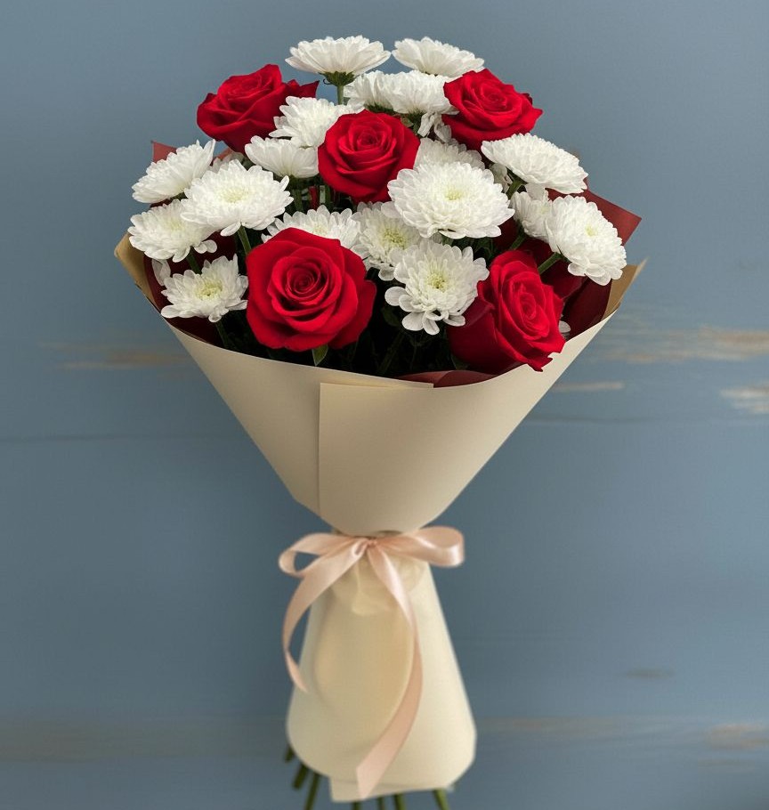 Букет цветов из: Розы и Хризантемы в Уве