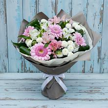 Букет цветов из:  Герберы, Альстромерии и Хризантемы #REPLACE_PRED# Уве