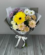 Букет цветов из:  Розы, Герберы и Хризантемы в Уве