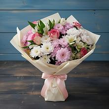 Букет цветов из:  Хризантемы, Альстромерии и Розы в Уве