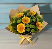 Букет цветов из:  Герберы и Хризантемы в Уве