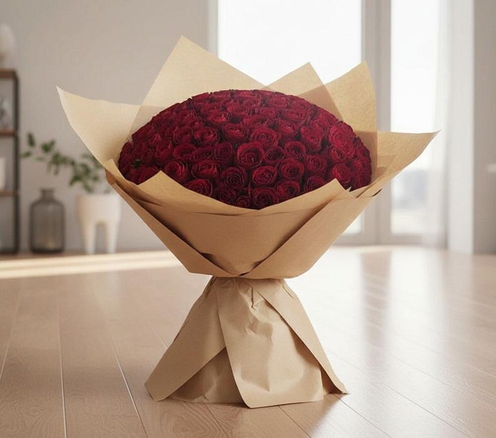 Букет 101 Красная роза в Уве