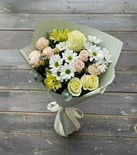 Букет цветов из:  Альстромерии, Розы и Хризантемы в Уве