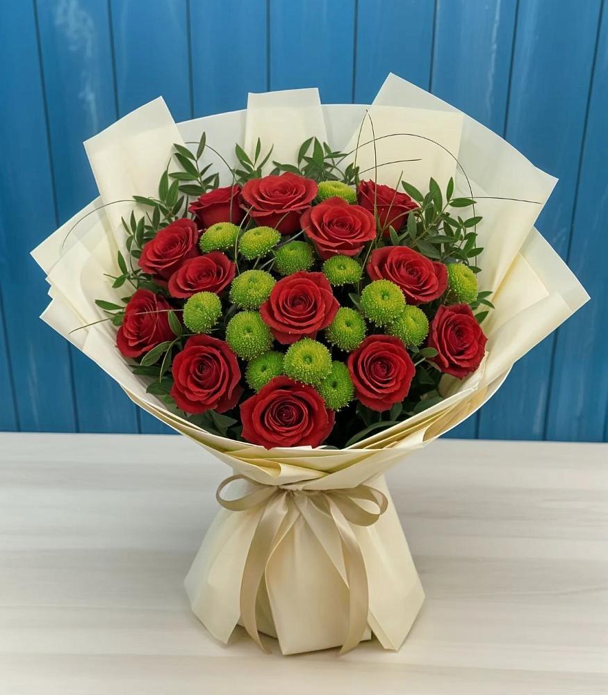 Букет цветов из: Розы и Хризантемы в Уве