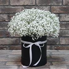 Цветочная композиция из Гипсофила в шляпной коробке в Уве