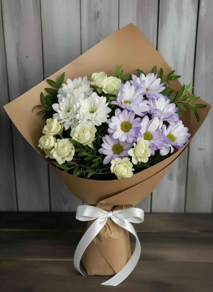 Букет цветов из: Хризантемы и Розы в Уве